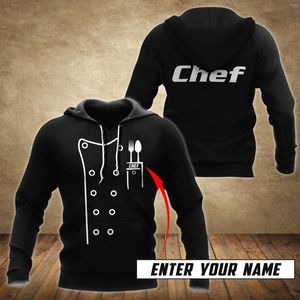 Felpa con cappuccio maschile Nome personalizzato Master Chef 3D in tutta la felpa con cappuccio stampato per uomini/donne Harajuku Fashion Felpa con cappuccio Giacca casual Pullover-244