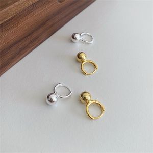 Authentique Perles rondes en argent sterling Charms Boucles d oreilles pour femmes Circle Cercle Hoop Earring couleurs petite taille