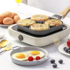 Bread Makers Four-hole Frying Pot Pan Thickened Omelet Non-stick Egg Pancake Steak Cooking Ham Pans Breakfast Maker Cookware