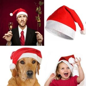 Christmas Hats For Adult Kids Red Santa Claus Xmas Cap Women Men Boys Girls Merry Party Navidad Supplies by sea BBB15882