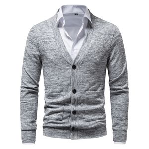 メンズセーター春と秋のメンズカーディガンカジュアルトリムvネックニットセーターはシャツを含まない220929