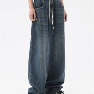 Jeans da donna Donna American Vintage Baggy Vita elastica Pantaloni lunghi oversize Pantaloni in denim Gamba larga Streetwear Dritto Basic Daily 220928