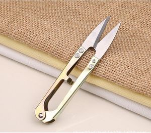 Stainless Steel Handmade Scissors U Shaped Retro Household Tailor Shears For Embroidery Sewing Beauty Tools SN4913