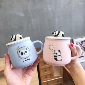 Кружки с обложкой Spoon Office Пара кружки в корейском стиле трехмерный мультфильм Cute Panda Creative Forcerain Cup Coffee