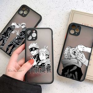 Cell Phone Cases For iPhone Pro Max Mini XS X XR Plus Case Fashion Japan Anime Jujutsu Kaisen Soft Bumper Matte Hard Back Cover T220929