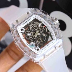 Luxury Mens Mechanical Watch Transparent Crystal Machinery har unik personlighet och full ihålig design armbandsur Swiss Movement 7EYJ