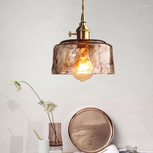 Lampade a sospensione retr￲ lampadario di cristallo di ottone di lusso ristorante vetro a led lampada da pranzo creativit￠ artistica di illuminazione industriale casa