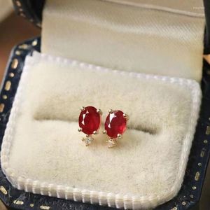 Brincos de garanhão 18K ouro 0,44ct Natural Ruby Diamond Texture Joker Não escolha jóias finas para a moda com certificado