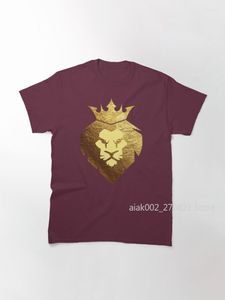 Camisetas masculinas rei da selva Lion Gold Design Camiseta clássica