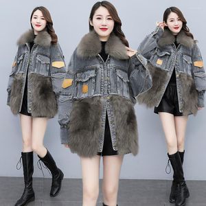 Women's Fur Spot Scene Shooting Winter Cowboy Splicing Sent To Overcome MAO Jacket Down Coat Female
