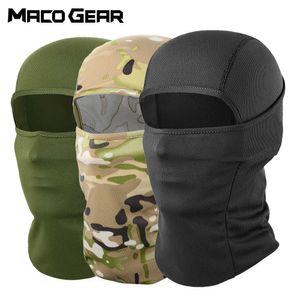 Bisiklet Kapakları Maskeler Taktik Balaclava Askeri Bisiklet Tam Yüz Kapak Kayak Maske Eşarp Camo Siyah Açık Hava Spor Bisiklet Yürüyüş Şapkası Erkek Kadınlar Yaz T220928