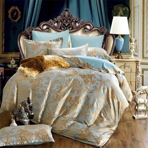 Sängkläder set Jacquard lakan set linne för hemtäcke täckning 220x240 sängkast euro dubbel kudde fall textil lyx sovrum täcke 220929