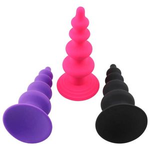 Itens de beleza Pagoda anal plugue com sucção xícara sexy brinquedos dilatador grande vibrador massagem de bunda em expansão Man lésbica masturbadora flirt shop