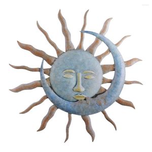 装飾的な置物太陽と月の壁ぶら下がっている装飾装飾天のフェイスアートプラーク彫刻屋内リビングルームベッドルーム屋外