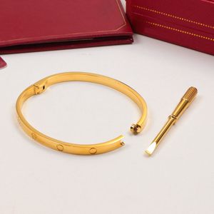 Bracciale con cacciavite Bracciali firmati Gioielli di lusso Braccialetti da donna Classici Lega di acciaio al titanio Colori artigianali Braccialetto placcato oro Never Fade Not Allergic