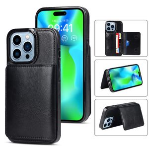 Capas de carteira para iPhone 14 Pro Max Suporte de cartão de couro PU Suporte flip Capas de telefone de negócios para iPhone 13 12 11 XR XS X 8 7 Plus 6S