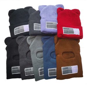 Máscaras de bicicleta máscaras de máscara de esqui com capa de face completa com chapéus de malha de malha de orelha de mouse grãos de gaios à prova de vento Bonnet Winter Warm Unisex Caps T220928