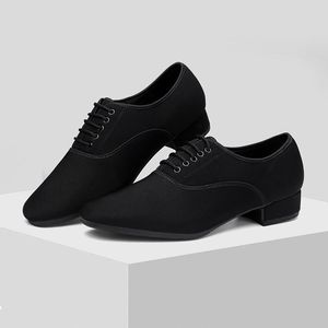 Men Modern Standard Tap Dance Shoes Soft Soled Professional Breathable Latin Sports Sneakers Square Platform Dancing