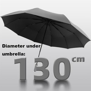Paraplyer 130 cm stor storlek toppkvalitet män regn kvinna vindtät stora paraguas manliga kvinnor sol 3 vikning utomhus parapluie 220929