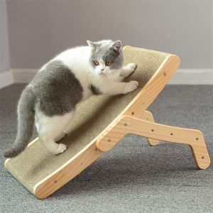 Móveis de gato arranhões de madeira Anti Scratcher Scratch Board Cama 3 em 1 bloco de animais de estimação de petra