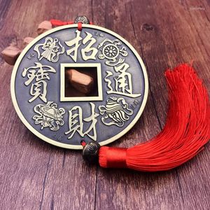 Decorative Figurines Zhaocai Tongbao Copper Coin Pendant Fengshui Big Zhenzhai Dispel Evil Jiulong Pearl Jinbao