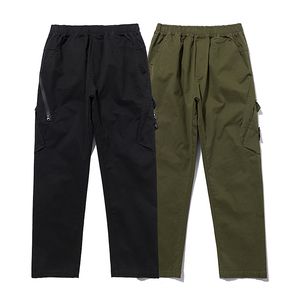 Brand topstoney pants Canvas Elastic Strap Pocket Embroidered Badge Men's Casual Cargo Pant