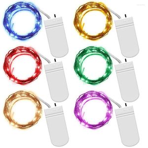 Strings 10st Fairy LED String Lights 2m 3m 4m 10LED/M CR2032 BATTERI Operated Sliver Christmas Light for Wedding Party