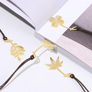 Stationery Exquisite Lanyard Creative Metal Bookmark Gold-plated Hollow