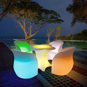Deluxe Party Decoration LED Luminous Plum Blossom Table Chair Outdoor Balcony Activities Casual Furniture KTV Bar Supplies