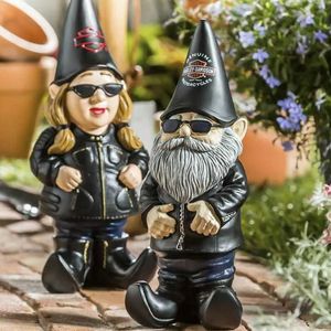 Garden Decorations Locomotive Dwarf Drunk Biker Gnomes Bikini Fairy Garden Courtyard Crafts Kit Statue Miniature Micro Landscape Flowerpot Ornament 220928