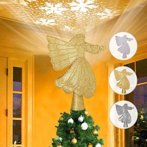 Dekoracje świąteczne drzewo ozdobne z anielskim obrotowym płatkiem śniegu LED Wyświetlacz US Plug