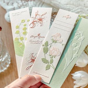 20pcs Vintage Relief Stereoscopic Letterpress Paper Bookmark For DIY Materials Diary Planner Scrapbooking Craft Greeting Card