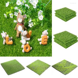 Decorative Flowers 1Pc 15/30cm Grass Mat Green Artificial Lawns Turf Carpets Fake Sod Garden Moss Landscape For Home Floor Aquarium Wedding