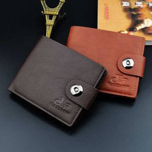 Wallets Best selling youth magnetic buckle wallet men's short section cross section casual wallet men's small wallet L220929