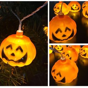 Stringhe 2M 3M Zucca di Halloween a batteria Luci a corda a LED Vacanze di Natale Festa Decorazione del giardino Lanterne Luce