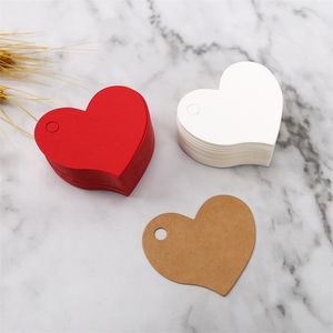 Party Supplies 1000pcs Heart Shape Blank Kraft Paper Card Gift Tag Etikett Diy Party Wedding Crafts 20220929 E3