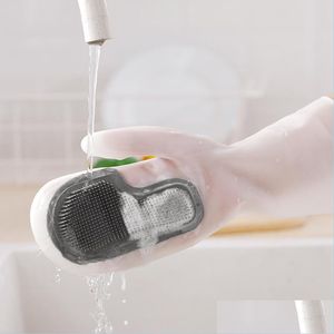 Rękawiczki czyszczące MTI Funkcja Sile Rękawiczki czyszczące Kuchnia Umyj naczynia Ubrania domowe Gumowa rękawiczka 521 H1 Drop dostawa 2021 Garden Dhdkz