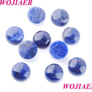 Luźne kamienie szlachetne naturalne ametysty Lapis koraliki awenturyn kamień okrągły 14X5Mm Cabochon Cab bez otworu wiertniczego tworzenia biżuterii Bu815 Drop D Dhxo5