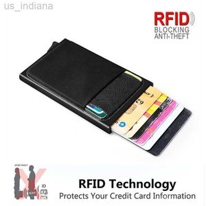 Кошельки Men Business Aluminum Cash ID держатель RFID Блокирующий стройный металлический кошелек Cown Card Card Кошелек RFID Кошелек L220929