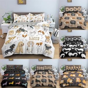 Bedding sets Dachshund Dog Set Cute Colorful Puppy Duvet Cover Cartoon Bed Pet Home Textiles Queen 2/3pcs 220929