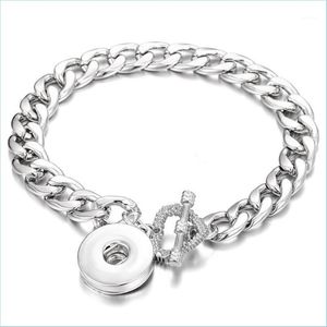 Charmarmband snap -knapp smycken armband slivkedja passar 18mm metall för kvinnor män släpp leverans 2021 chakrabeads dho03