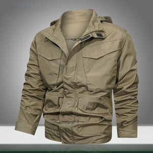 Military Jackets Men Autumn Winter Casual Bomber Jacket Mens Tactical Cargo Coat Windproof Hooded Outerwear Slim Solid Clothing