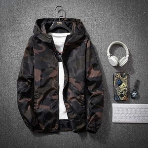 Herrenjacken Camouflage Leichte Jacken Herren Kapuze Slim Fit Langarm Reißverschlussmantel Armee Taktische Militärjacken Herrenbekleidung 2021 G220923