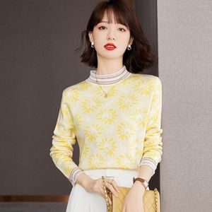 Women's Sweaters Turtleneck Long-Sleeved Yellow Korean Style Fashion Pullovers For Women'S Ladies Autumn Winter 2022 Clothes Women