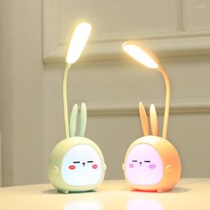 Bordslampor Portable Cartoon Desk Lamp USB Laddar fällbar ljus LED -nattbarn som läser ögonskyddande färgglada ligh