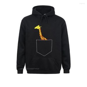 Herren-Kapuzenpullover, Herren-Sweatshirts, personalisierte Damen-Giraffe in der Tasche, cooles großes Tier-Streetwear-Hoodie, Herbst-Funky-Sportkleidung