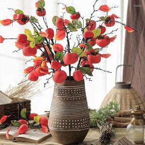 Party Decoration Simulation Persimmon Fruit Tree Braio de 95cm Fake Flower Living Room Bouquet Bouquet Falling