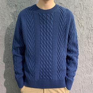 سترات الرجال للرجال متماسكة سترة الرجال الخريف شتاء قمم الرجال ملابس غير رسمية من طاقم Crewneck مكتنزة كارديجان الرجال pullover sweaer القمصان 220928