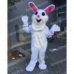 Хэллоуин Симпатичный белый кролик талисман костюм мультфильм персонаж костюм рождественский карнавал взрослый размер дня рождения открытый наряд для мужчин женщин