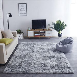 Carpets European Long Hair Fashion Bedroom Rug Bay Window Bedside Mat Washable Personality Carpet Nordic Gradient Living Room